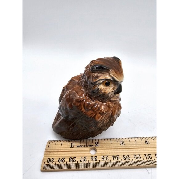 Vintage Goebel Porcelain Brown Screech Owl Bird #38317-08 Figurine West Germany - Picture 7 of 7
